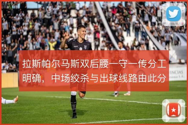 拉斯帕尔马斯双后腰一守一传分工明确，中场绞杀与出球线路由此分层
